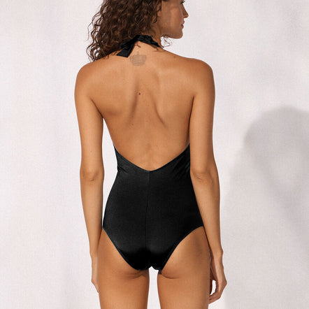 Watercult Shimmering Solids Padded Halter Swimsuit