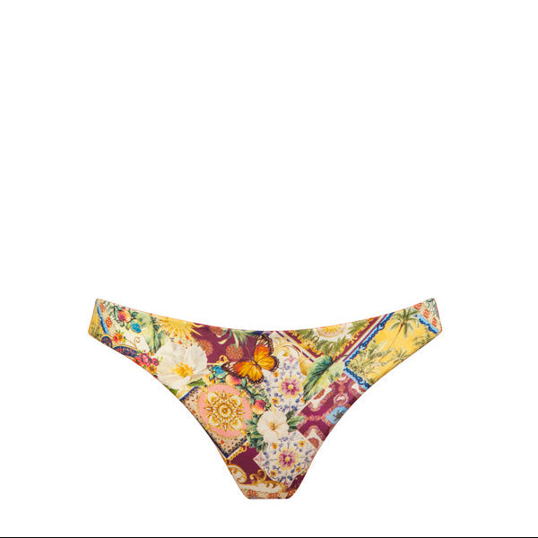 Floral patterned bikini bottom on a white background