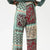 Patterned pants with a mix of colors on a white background