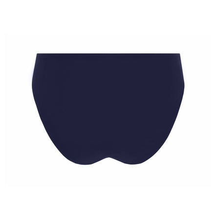 Navy blue bikini bottom on a white background