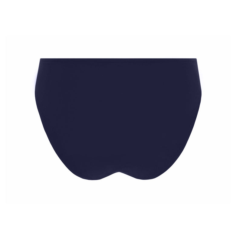 Navy blue bikini bottom on a white background