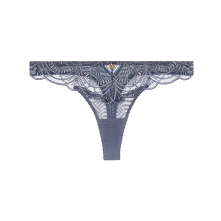 Lace thong underwear on a white background