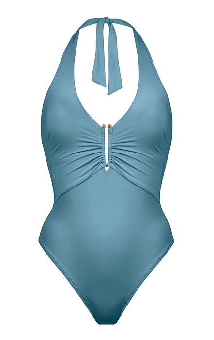 Maryan Mehlhorn Honesty Halter Plunge Swimsuit
