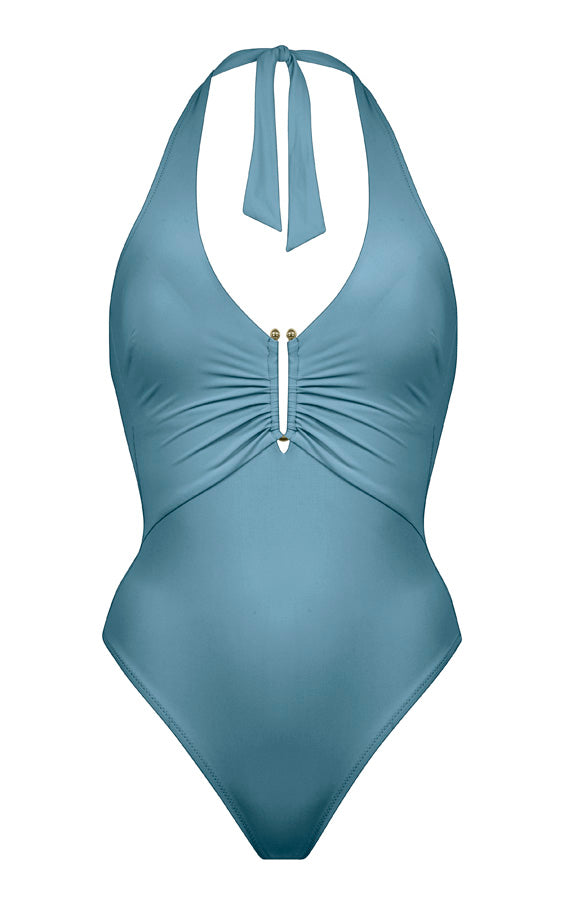 Maryan Mehlhorn Honesty Halter Plunge Swimsuit