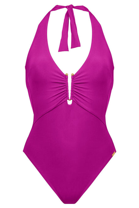 Maryan Mehlhorn Honesty Halter Plunge Swimsuit