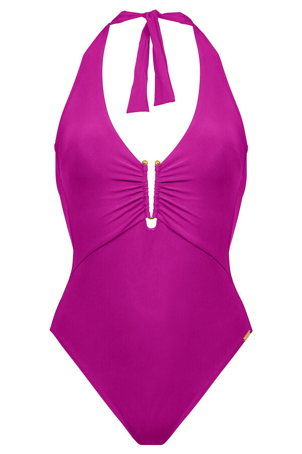 Maryan Mehlhorn Honesty Halter Plunge Swimsuit
