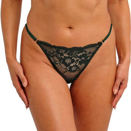 Black lace lingerie on a white background