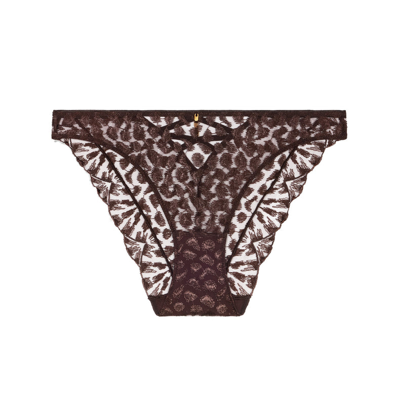 Leopard print underwear on a white background