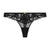 Black lace thong on a white background