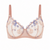 Floral embroidered bra on a white background