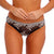 Black lace underwear with white floral patterns on a white background
