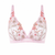 Floral embroidered bra on a white background