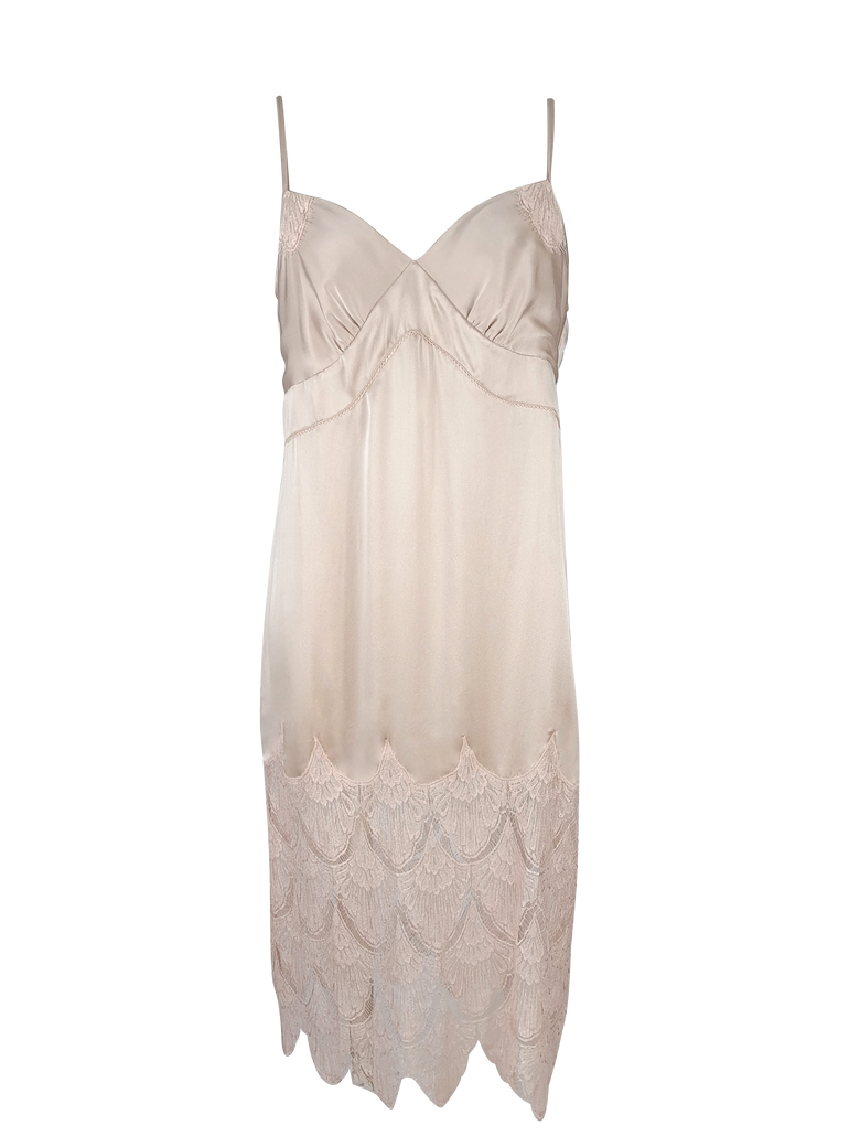 Shell Belle Couture Gatsby Silk and Lace Slip Dress