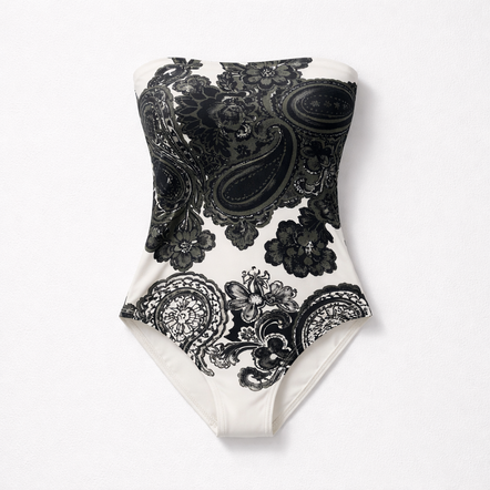 Olivia Gold Strapless One Piece Swimsuit