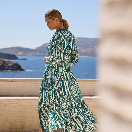 Maryan Mehlhorn Halcyon Cotton and Silk Beach Maxi Dress