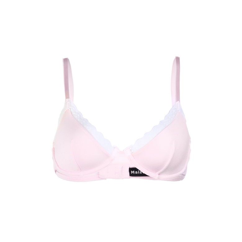 Pink bikini set on a white background