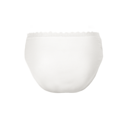 White swimsuit with thin straps on a white background