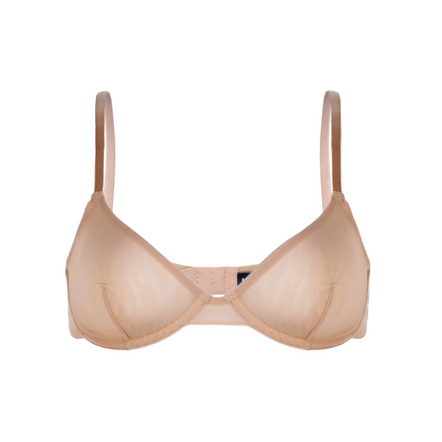 Beige bikini set on a white background