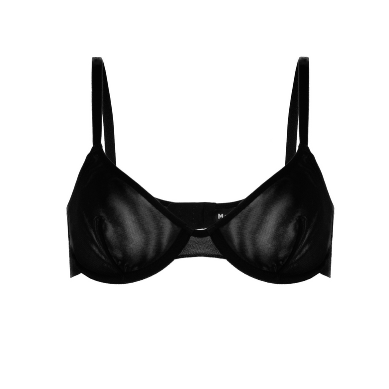 Black bikini set on a white background