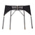 Black mesh garter belt with gold accents on a white background