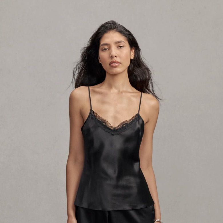 Parasol Rose Audrey Silk Bias Cut Camisole