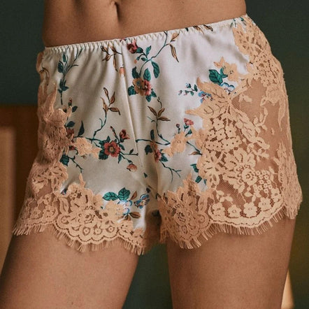 Marjolaine Daisy Silk and Lace Pyjama Shorts
