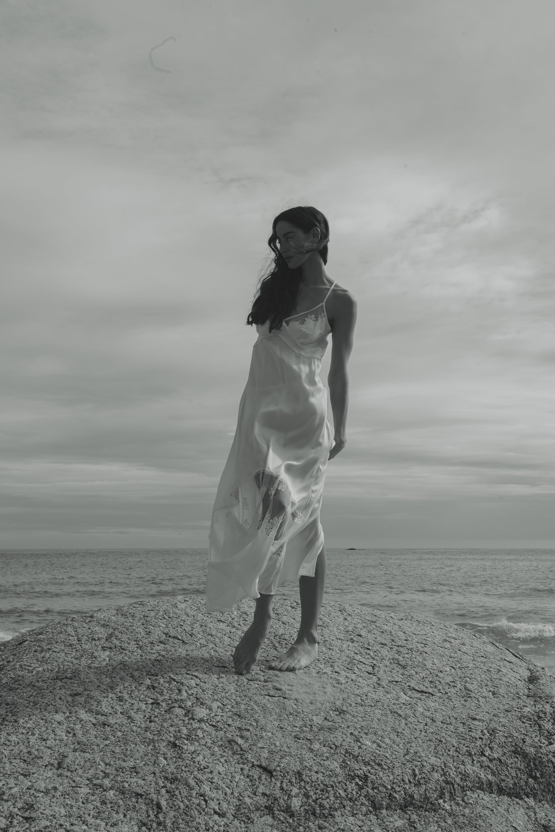 Shell Belle Couture Voyage Silk and Lace Long Nightdress