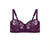 Purple lace bra on a white background