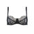 Black lace bra on a white background