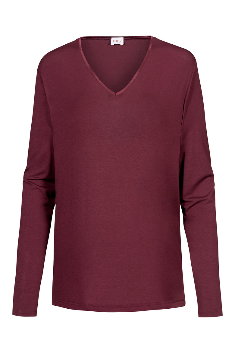 Maroon long-sleeve shirt on a white background