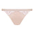 Beige lace thong on a white background