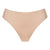 Beige high-waisted bikini bottom on a white background