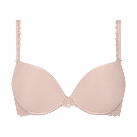 Pink bra on a white background