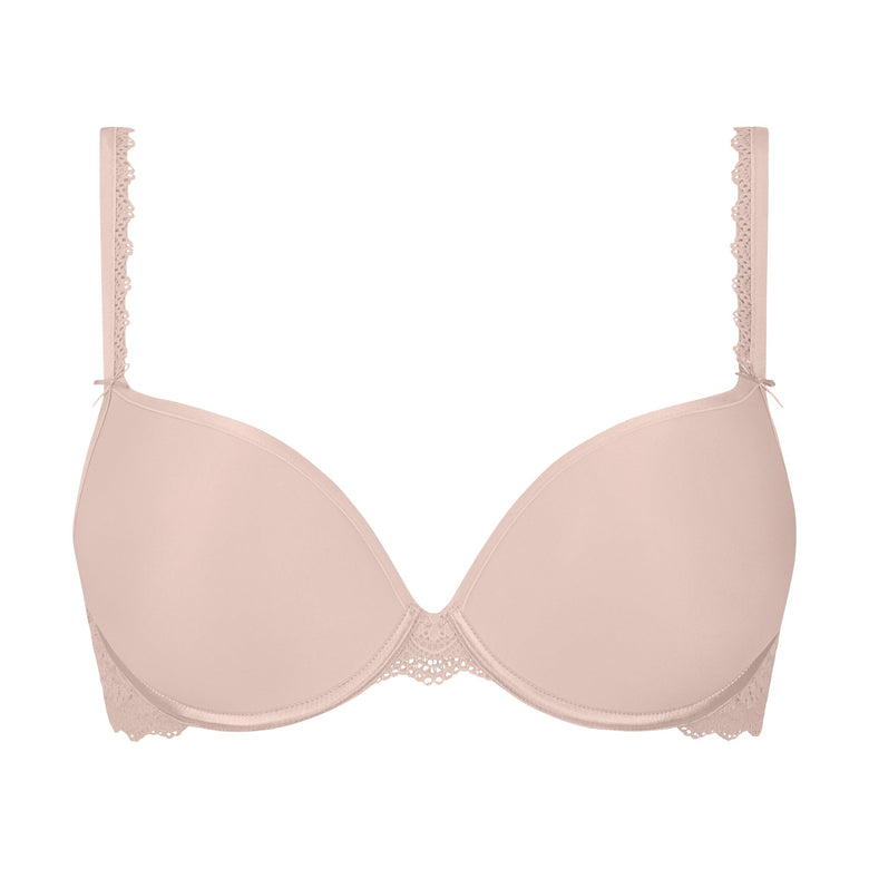 Pink bra on a white background