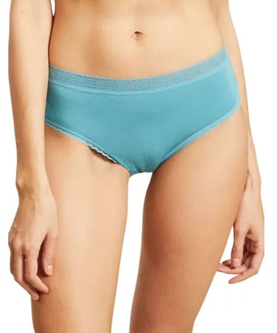 Teal underwear on a white background