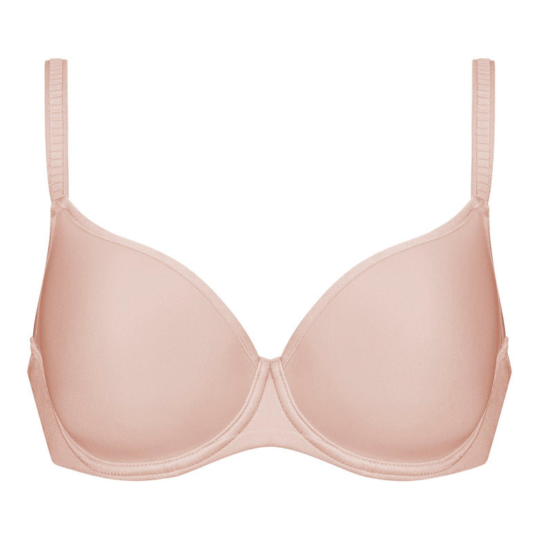 Beige bra on a white background