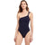 Gottex Classic Mootini Black One Shoulder One Piece Swimsuit