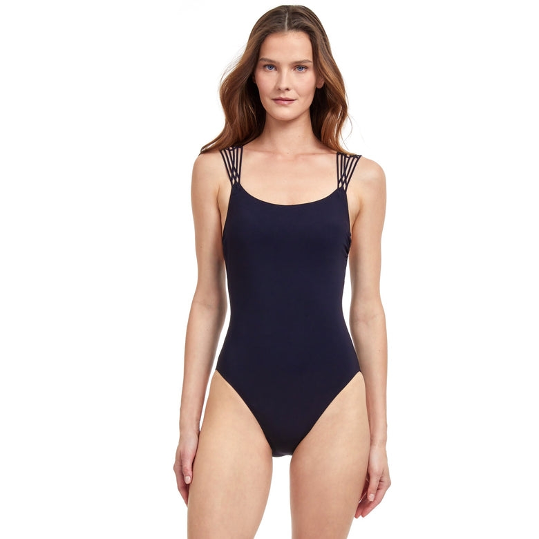 Gottex Classic Mootini Black Round Neck One Piece Swimsuit