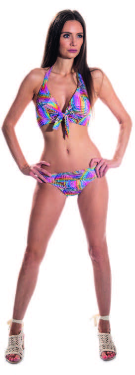 Nicole Olivier Aligator Padded Halterneck Bikini Set