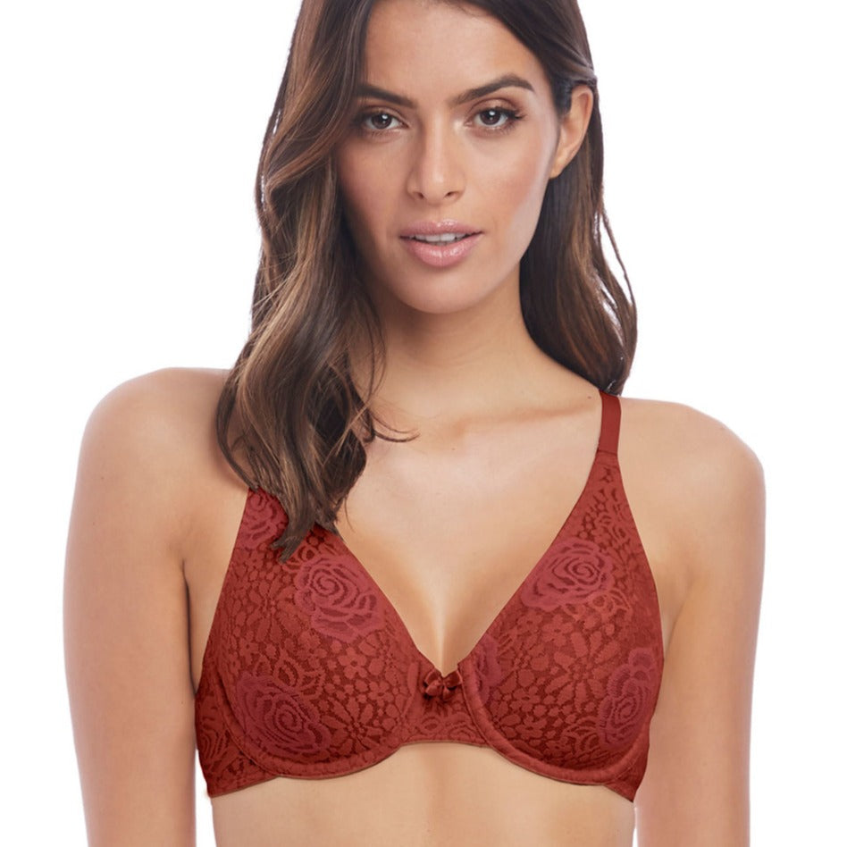 Wacoal Lingerie Halo Lace Soft Cup Non Wired Bra Zinfandel 811205