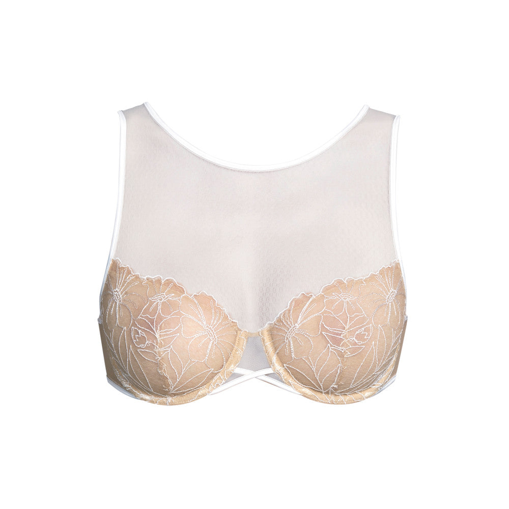 Andres Sarda Tarsilia Wired Bralette - Through the finesse of the materials and the floral embroidery that seems to emerge directly on the skin, Andres Sarda expresses the desire to offer you a style  that perfectly hug the curves like a second skin, for a sensual silhouette and the unique sensation of wear nothing. 