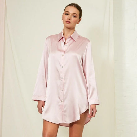 Parasol Rose Peppy Silk Nightshirt