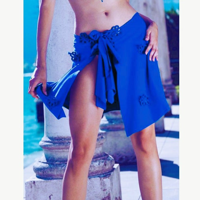 Nicole Olivier Brodes Chaine Beach Wrap Skirt