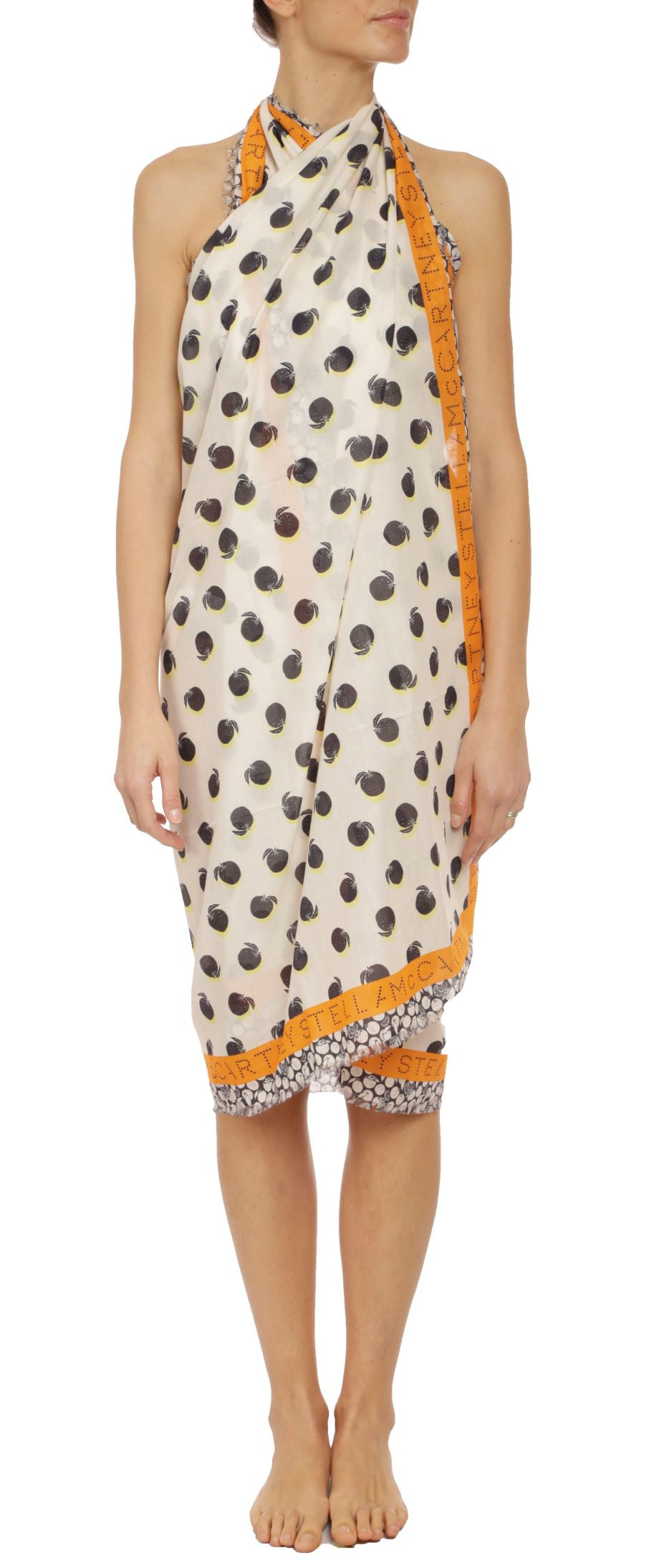 Ruched Oranges Organic Cotton Sarong